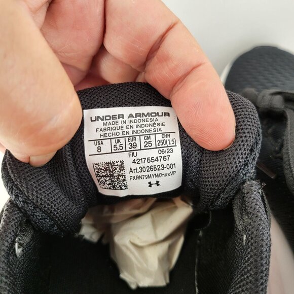 Under Armour Charged Pursuit 3 Women's Running Shoes Size 8 Black/White - Picture 6 of 12